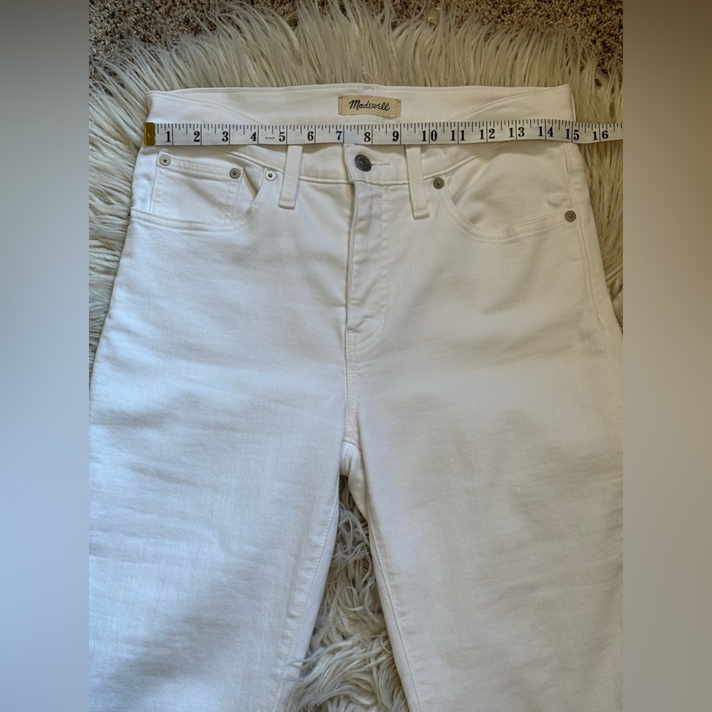 Madewell White Cali Demi Boot Jeans Size 29T EUC - Picture 5 of 9
